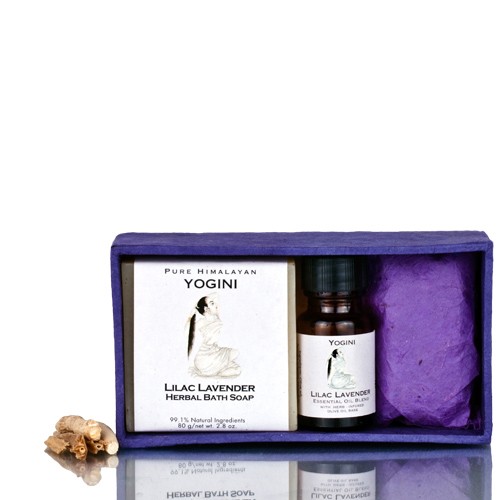 Yogini Lilac Lavender Soap & Oil Gift Box