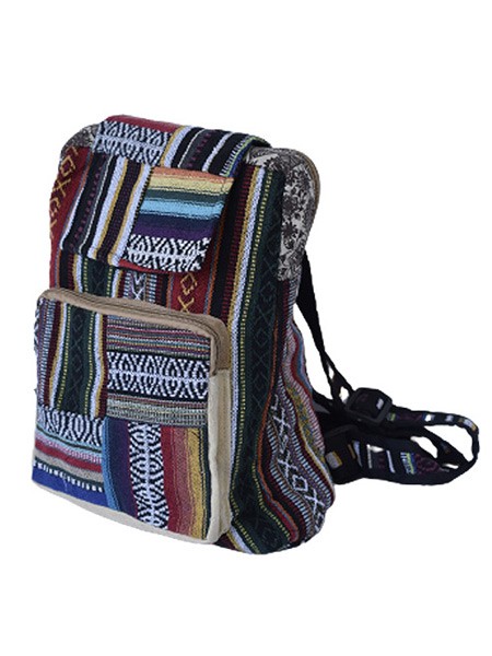 Woven Cotton Patch Backpack