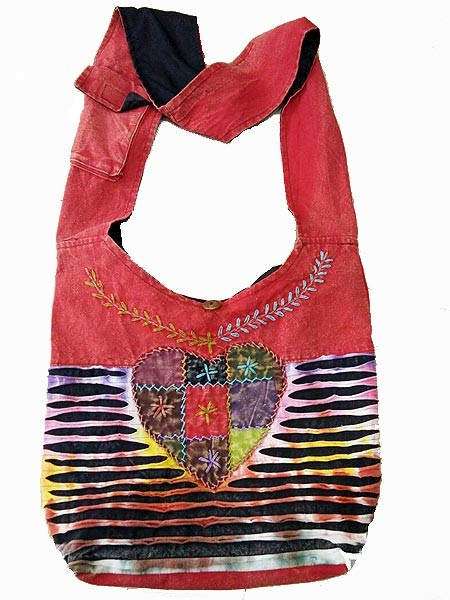 Heart Embroidered Sling Bag