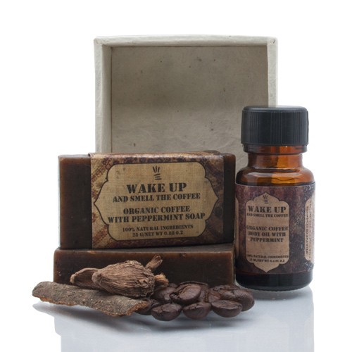 Organic Coffee Mini Soap and Oil Gift Set