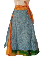 Boho style silk wrap skirt from Nepal