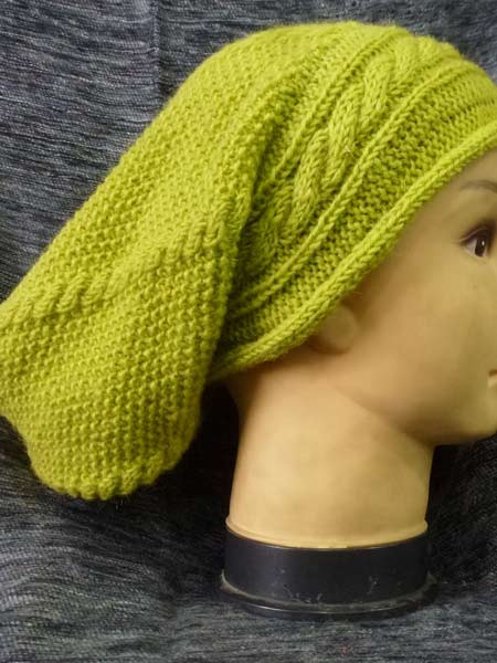 Olive-lime slouchy beanie