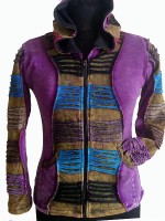Hippie hoodie purple Fleece lining