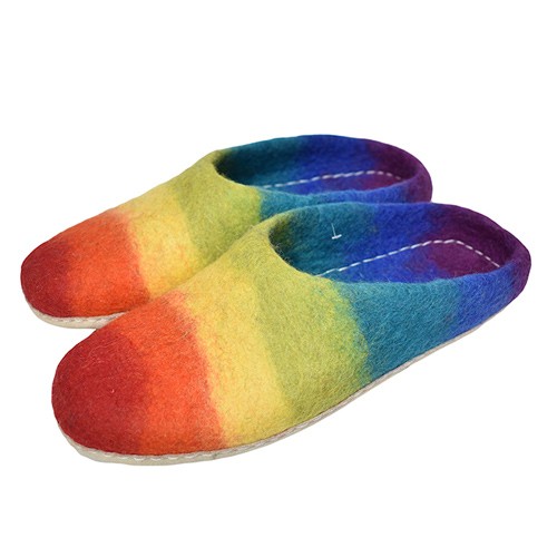Felt Rainbow Slippers