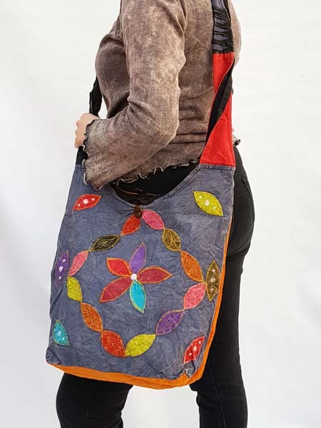 Cotton hippie hobo bohemian sling bag