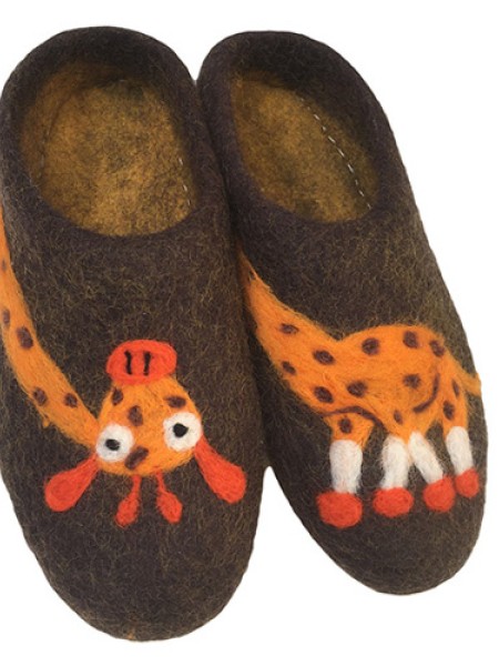 Giraffe Design Felt Slippers