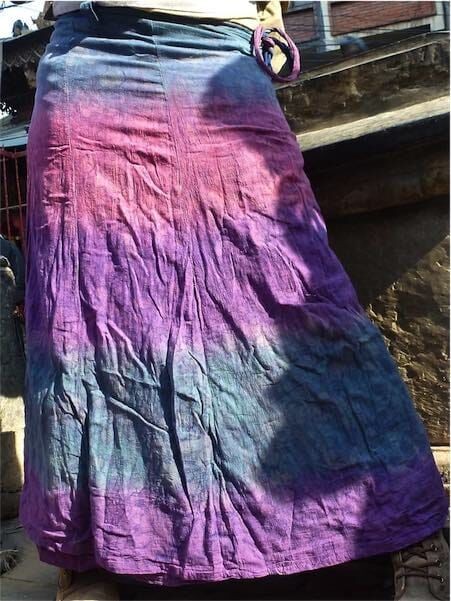 Tie dye wrap skirt