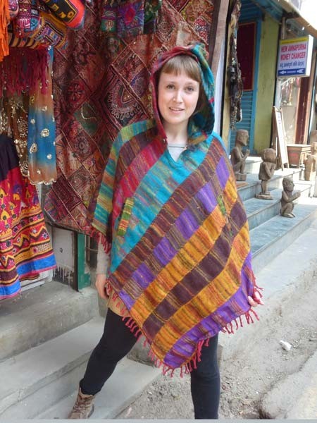 Nepalese hooded poncho