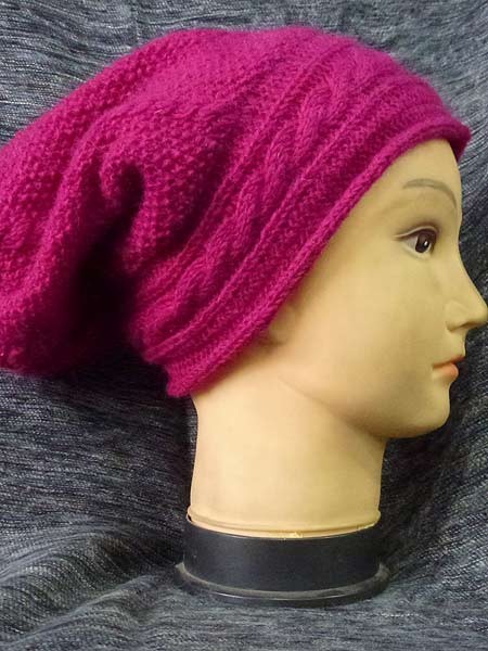 Plum pink slouchy hat