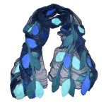 Handcrafted leaf design felt scarf