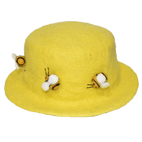 LoudElephant Handcrafted Wool Felt Hat from Nepal - Long Purple Pixie
