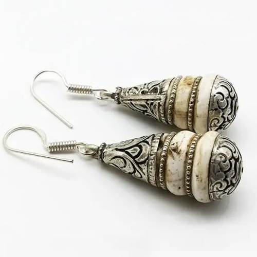 Conch shell Nepali earrings