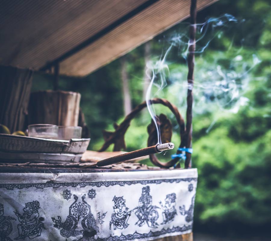 burning incense