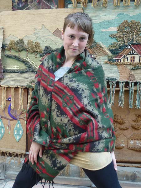 Nepalese handcrafted winter shawl wrap