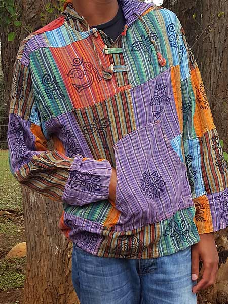 Bloeien wraak ik ben trots Hippie pullover | Baja style patch mens pullover made in Nepal