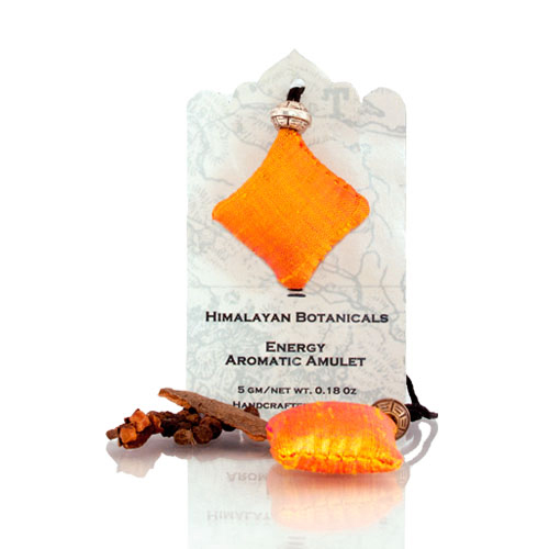 Himalayan energy amulet containing aromatic herbs and incenses