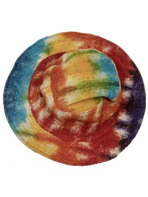 Hippie style tie dye hemp hat
