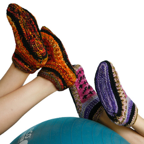 Hand knitted wool winter socks