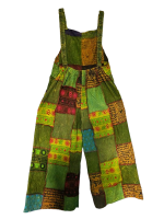 Patchwork hippie style dungaree with block prints