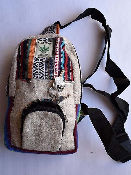 Handmade hemp shoulder bag