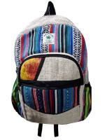 Colorful backpack made from cotton and hemp in multi patches.