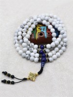 Howlite stone prayer beads necklace