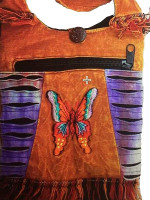 Embroidered Butterfly Passport Bag
