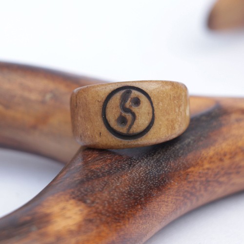 Yin-Yang Carved Bone Ring