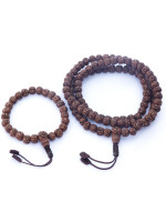 Dark Brown Rudraksha Seed Mala Set – 8mm handcrafted beads mala necklace and bracelet made in Nepal.