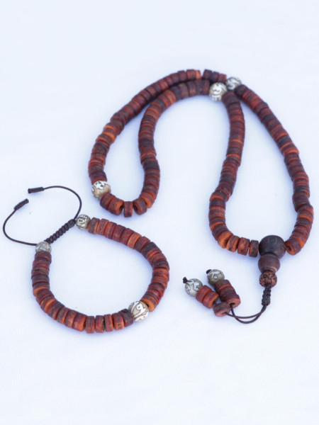 Fossil Yak Bone Mala Set