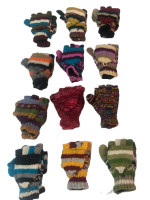 Hand knitted woolen hunter gloves from Nepal