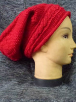 Red slouchy beanie