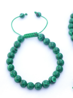 8 mm Malachite Stone Mala Necklace & Wrist Mala Set – Handcrafted in Nepal and sold online by Himalayan Handmades International