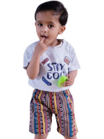 Kids hippie bohemian style woven cotton short pants