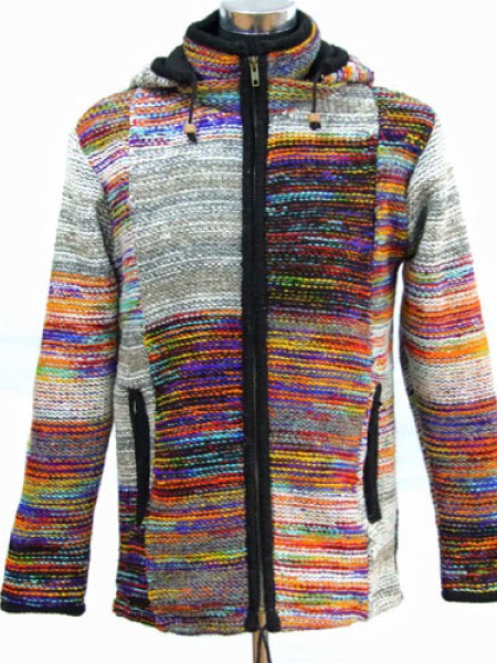 Veste en laine à patch multicolore