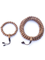 Dark Brown Sandalwood Mala Set – 8mm handcrafted beads mala necklace and bracelet made in Nepal.