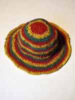 Rainbow brimmed sun hat made from cotton. So comfortable as it takes the shape of your head.
