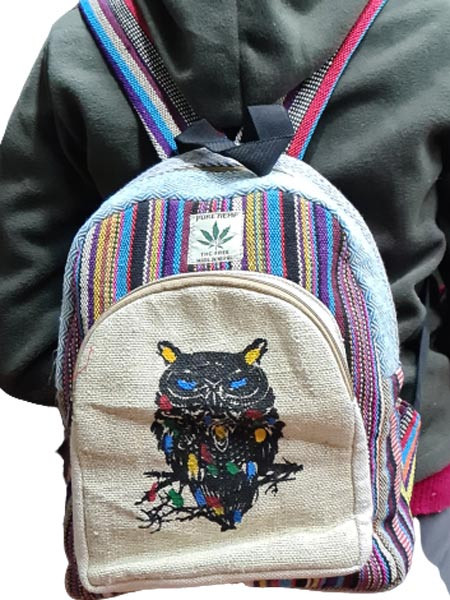 Owl Hemp & Cotton Backpack