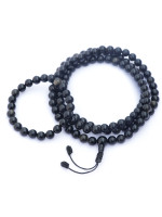 8 mm Obsidian Stone Mala Necklace & Wrist Mala Set – Handcrafted in Nepal and sold online by Himalayan Handmades International