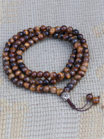Buddha Head Tiger Eye Stone Prayer Mala