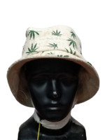 Pure hemp hat with weed leaf print