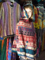 Shanti style poncho with a hood