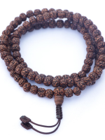 Dark Brown Rudraksha Seed Mala Set – 8mm handcrafted beads mala necklace and bracelet made in Nepal.