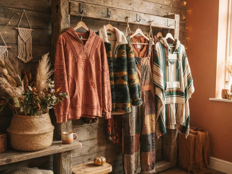 Autumn earth tone boho clothing