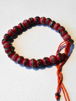 Pink inlaid wrist mala