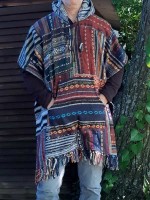 Hand woven geri cotton ethnic, Himalayan ponchos made in Nepal