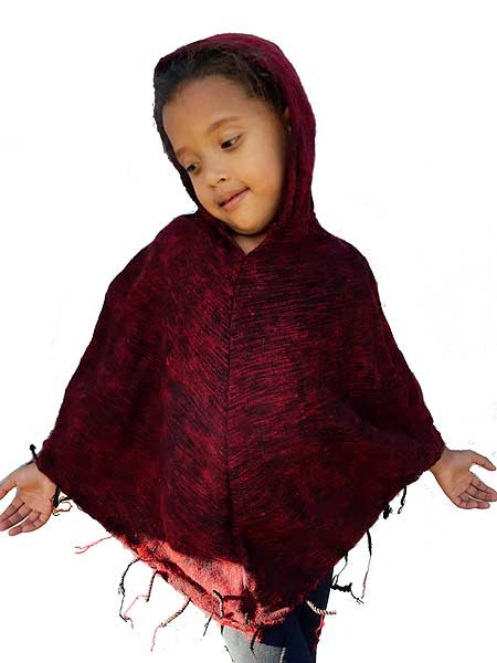 Kids' Plain Cotton Poncho