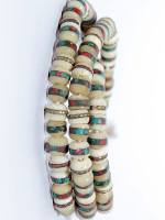 Inlaid white bone mala