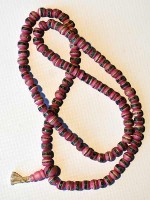Pink bone mala, inlaid with turquoise and coral