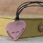 Heart shaped copper Aries pendant